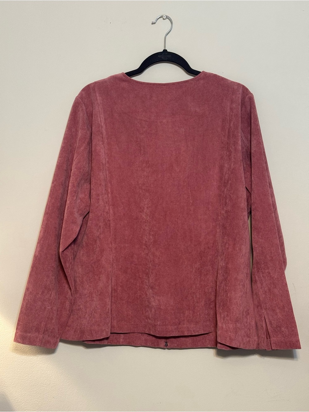 NWT Christopher & Banks Mauve Zip-Front Suede-Style Pullover Sz XL - Picture 3 of 9